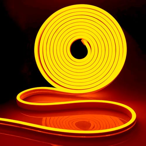 iNextStation LED Strip 5M, 12V Orange Neon LED Streifen Wasserdicht Flexibel Neon Led Silikon Leiste Lichtband für Schlafzimmer Innen Aussenbereich Heim Küche Wohnzimmer DIY Deko (Ohne Netzteil) von iNextStation