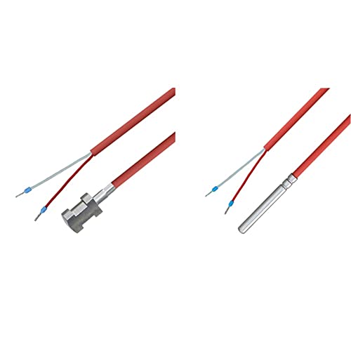 iOVEO 004AL05205 - Rohranlegefühler NTC 10KOHM & 036HS05205 - NTC 10KOHM Temperaturfühler/Kabelfühler/Solarfühler/Temperatursensor mit Silikon-Leitung bis 200°C, NTC, 5 Meter von iOVEO