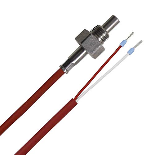 iOVEO 012EF05202 - NTC 10KOHM - Einschraubfühler G1/8“ Zoll Edelstahl mit Silikon-Leitung, NTC 10K, 2 Meter von iOVEO
