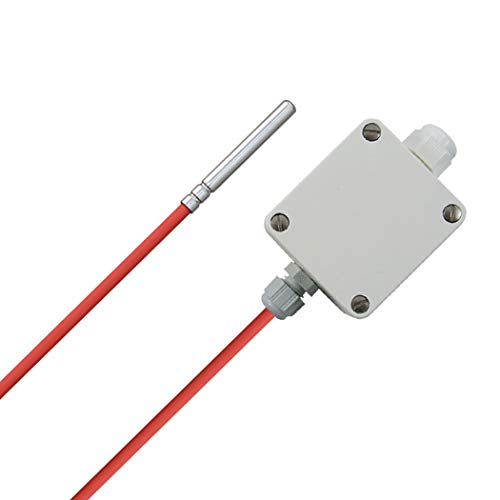 iOVEO 213HS02205 - PT1000 - Temperatur-Messumformer im Gehäuse mit Silikon-Anschlussleitung und Sensor PT1000, Ausgang Aktiv, Messbereich einstellbar, Temperaturfühler, 5 Meter Anschlussleitung von iOVEO