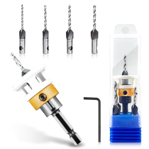 Wood Countersink Drill Set countersink drill bit with Depth Stop, Practical Countersink Drill Set with 1/4 Inch Hex Shank, Made of Hss-M2 for Workshop, Processing, Basic Equipment Wood Countersink Drill Set countersink drill bit with Depth Stop, Practical Countersink Drill Set with 1/4 Inch Hex Shank, Made of Hss-M2 for Workshop, Processing, Basic Equipment von iPalamila