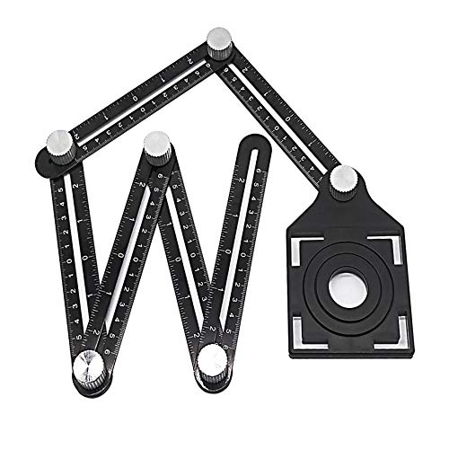 iPobie Winkelschablone Template Tool, Multi-Angle Winkelmesser Lineal Angleizer Template Tool, Multifunktionslineal Winkelmesswerkzeug(6-seitig) von iPobie