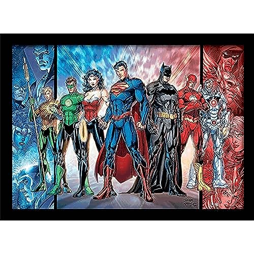 Pyramid International DC Comics (Justice League United) 30x40 cm gerahmter Druck, 250GSM PAPERWRAP MDF, Mehrfarbig, 44 x 33 x 4 cm von iPosters