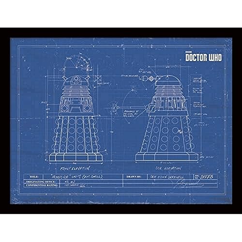 Pyramid International Doctor Who (Dalek Blueprint) 30x40 cm gerahmter Druck, 250GSM PAPERWRAP MDF, Mehrfarbig, 44 x 33 x 4 cm von iPosters