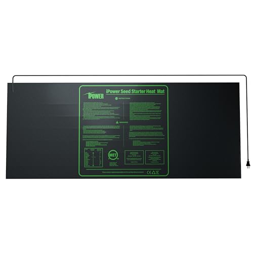 iPower 121,9 x 50,8 cm langlebige, wasserdichte Sämling-Heizmatte mit MET-zertifiziert, warmes Hydrokultur-Heizkissen für Keimung, Gartenarbeit im Innenbereich, Brauen und Samenstarten von iPower