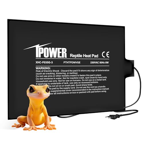 iPower 15.2x20.3cm Reptilienheizkissen unter Terrarium Heizung Wärmematte Medium, 8W Amphibien Pet Wärmematte für Reptilien Schildkröte, Schlangen, Eidechse, Gecko, Spinne, Raupe, Sicherheit Aquarium von iPower