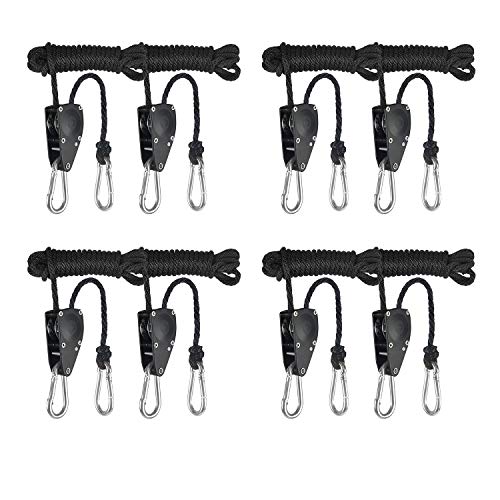 iPower Seilspanner Seilratsche Zeltspanner 2,4 m Lang Verstellbar Schwerlast Outdoor Seil Clip Kleiderbügel, Festmacherleine,Allzweckseil,Strick,Leine,Flechtleine,136KG Tragkraf/Pro,4-Paar von iPower