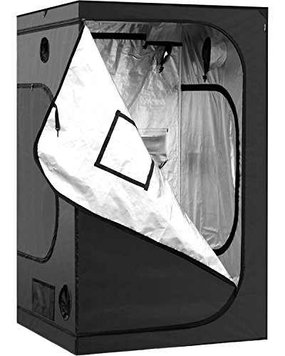 iPower Growzelt Grow Tent Indoor Growbox Growschrank Darkroom Pflanzenzelt Gewächshaus Zuchtzelt,schwarz,120x120x200cm von iPower