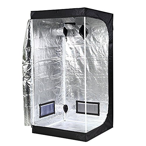 iPower Hydroponic wasserfeste Zelt-Werkzeugtasche Growzelt Grow Tent und Bodenablage Licht und Zimmerpflanze Wachsen, schwarz und silber, Wachstumszelt - 80 x 80 x 160 cm von iPower