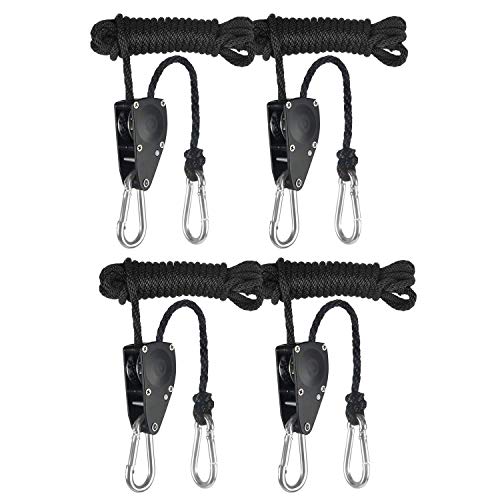 iPower 6mm Gewichtskapazität, Outdoor-Kletterseil, 2,4 m Lang Verstellbar Schwerlast Outdoor Seil Clip Kleiderbügel,Festmacherleine,Allzweckseil, Strick,Leine,Flechtleine,136 kg Tragkraf,2-Paar von iPower