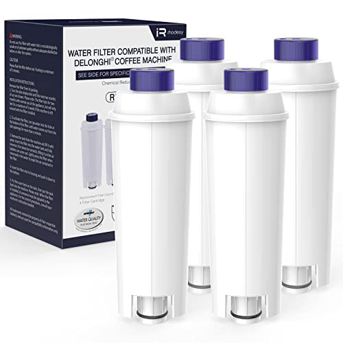 iRhodesy Wasserfilter Kompatibel mit Delonghi DLSC002, Wasserfilter Ersatzfilter Water Filter Kompatibel mit DeLonghi Kaffeemaschinen ECAM, ETAM, ESAM, BCO, EC. (4er Pack) von iRhodesy