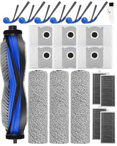 21-Teiliges Ersatzteilset Kompatibel mit ECOVACS DEEBOT T80 OMNI Saugroboter - Zubehörset für 1 Hauptbürste, 3 Mopp-Reinigungswalzen, 4 Filtern, 6 Staubbeuteln, 6 Seitenbürsten, 1 Reinigungsbürste von iRobacc