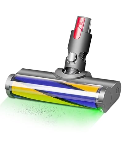 iRobacc Bürste Bodendüse Kompatibel mit Dyson V7, V8, V10, V11, V15 Staubsauger,Ausgestattet mit LED Leuchten Zubehör für Staubsauger,Ersatzbürste Aufsatz,Softwalze Bodenbürste zum Reinigen Hartböden von iRobacc