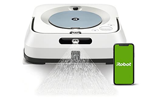 iRobot Braava Jet m6 (m6134) Wischroboter mit Präzisions-Sprühstrahl, Nasswischen & Trockenfegen, Sprachassistent-kompatibel, Kopplungstechnik mit Roomba, Reinigt nach Objekten, WLAN, Farbe: Weiß von iRobot