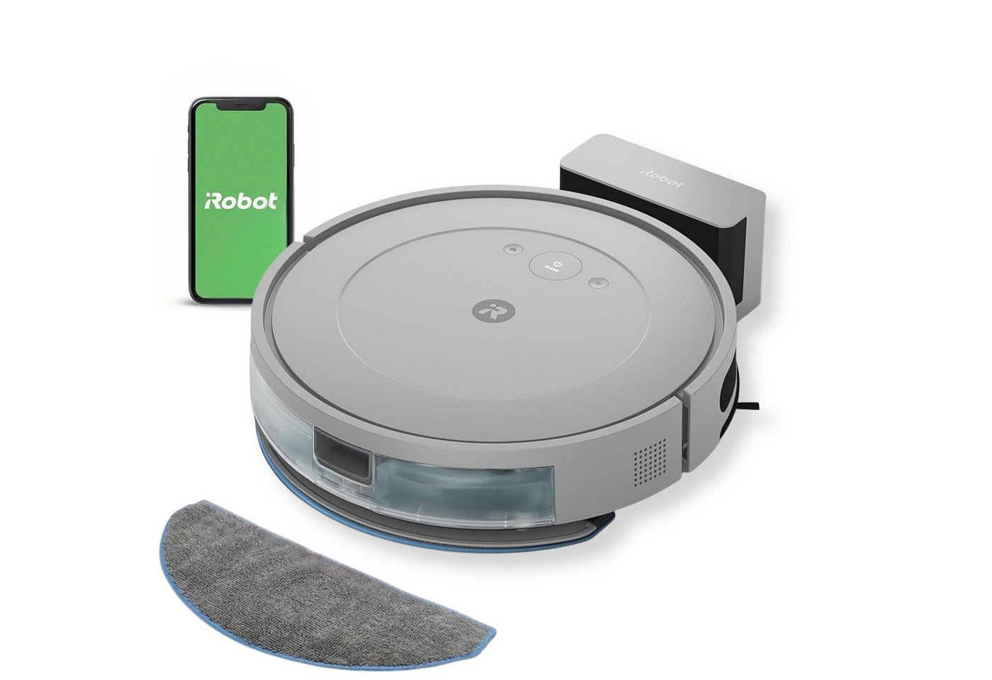 iRobot Nass-Trocken-Saugroboter Roomba Combo Essential mit Wischfunktion, 40 W, Beutellos, 4-Stufen-Reinigungssystem, App- und Sprachsteuerung von iRobot