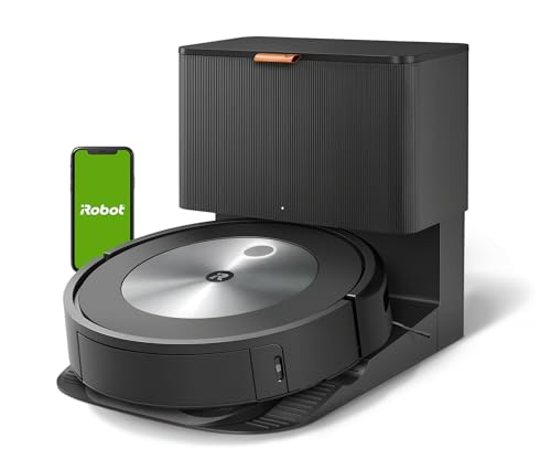 iRobot® Roomba® j7+ WLAN-fähiger Saugroboter mit automatischer Absaugstation, Kartierung und Zwei Gummibürsten für alle Böden -Objekterkennung und -vermeidung - Lernt und kartiert von iRobot