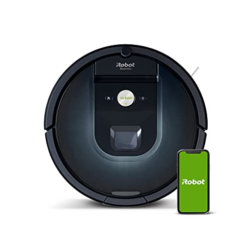 iRobot Roomba 981 Saugroboter mit 3-stufigem Reinigungssystem, Raumkartierung, Teppich-Turbomodus, zwei Multibodenbürsten, WLAN Staubsauger Roboter für Hartböden, Teppiche und Tierhaare, App-Steuerung von iRobot