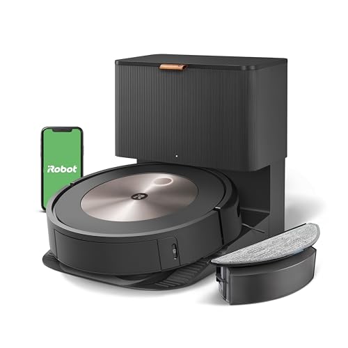 iRobot Roomba Combo j5+ (j5576) Saug- und Wischroboter, autom. Absaugstation, Kartierung, PrecisionVision Navigation, 4-Stufen-Reinigung, Objekterkennung und -vermeidung, Sprachassistentenkompatibel von iRobot