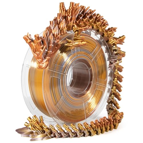 Isanmate Silk PLA Filament Tri-Colour 3d Drucker Filament 1.75MM 1 kg 3D Printer Filament Dimensional Accuracy +/-0.02 mm,Gold Silver Copper von iSANMATE