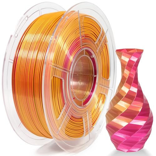 Isanmate Silk PLA Filament Dual-Colour 3d Drucker Filament 1.75MM 1 kg 3D Printer Filament Dimensional Accuracy +/-0.02 mm,Rose Red Gold von iSANMATE