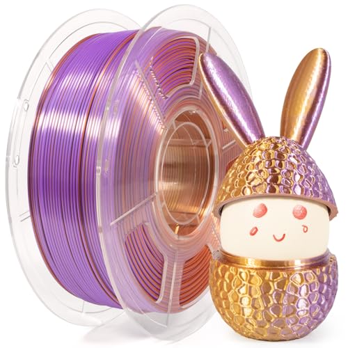 Isanmate PLA Filament Silk Tri-Colour 3d Drucker Filament 1.75MM 1 kg 3D Printer Filament Dimensional Accuracy +/-0.03 mm,Gold Purple Copper von iSANMATE