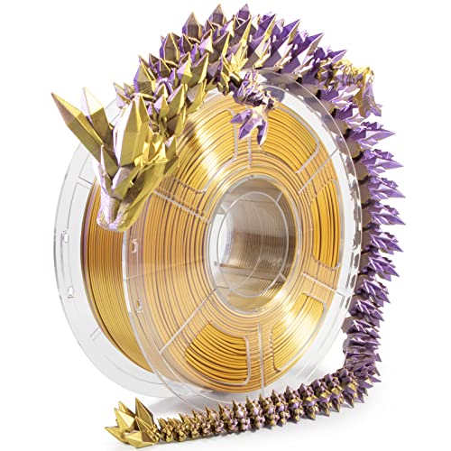 Isanmate Silk PLA Filament Dual-Colour 3d Drucker Filament 1.75MM 1 kg 3D Printer Filament Dimensional Accuracy +/-0.02 mm,Gold Purple von iSANMATE
