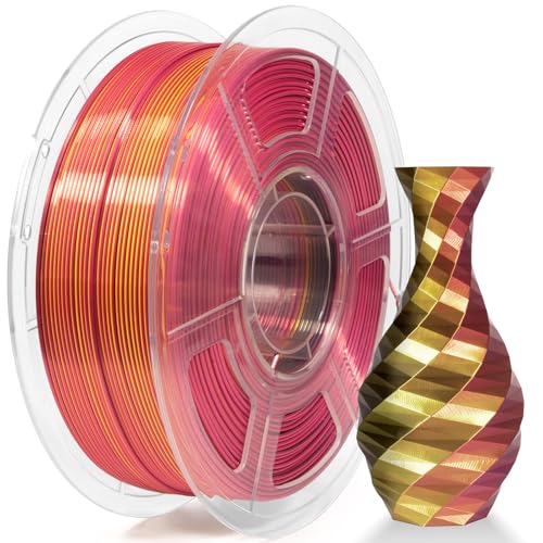 Isanmate Silk PLA Filament Tri-Colour 3d Drucker Filament 1.75MM 1 kg 3D Printer Filament Dimensional Accuracy +/-0.02 mm,Red Gold Black von iSANMATE