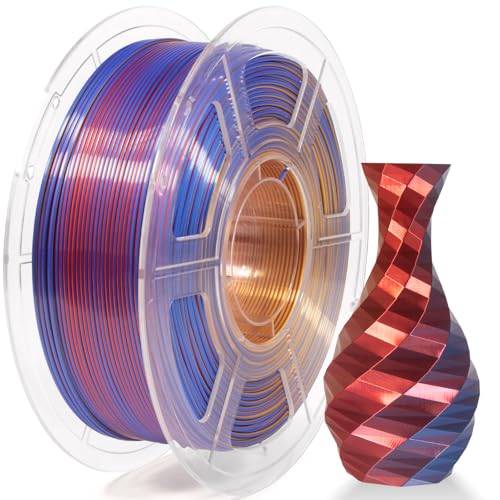 Isanmate Silk PLA Filament Tri-Colour 3d Drucker Filament 1.75MM 1 kg 3D Printer Filament Dimensional Accuracy +/-0.02 mm,Red Gold Blue von iSANMATE