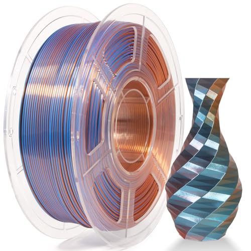 Isanmate Silk PLA Filament Tri-Colour 3d Drucker Filament 1.75MM 1 kg 3D Printer Filament Dimensional Accuracy +/-0.05 mm,Copper Blue Gold von iSANMATE