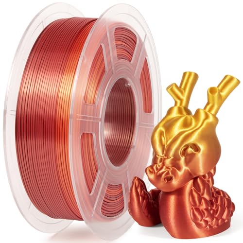 Isanmate Silk PLA Multicoloured Rainbow Filament 3d Drucker Filament 1.75MM 1 kg 3D Printer Dimensional Accuracy +/-0.02 mm,Red Orange von iSANMATE