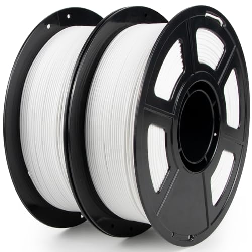 iSANMATE 2KG High Speed PLA Filament 1.75mm, Hyper PLA Filament 3D Hoher Wirkungsgrad Drucker Filament 1KG*2 Spule (2.2 LBS), Maßgenauigkeit +/- 0.03 mm, 30-600mm/s (Weiß+Weiß) von iSANMATE