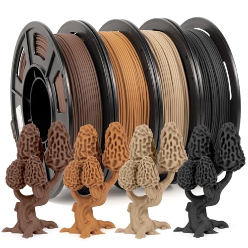 iSANMATE Holzfarbe Filament 1.75 PLA+, Wood PLA+ Filament, Matte Holzstruktur 3d Drucker Filament 4 * 250g Spule (20% Holzpulver+80% PLA+), Maßgenauigkeit +/- 0,03 mm von iSANMATE