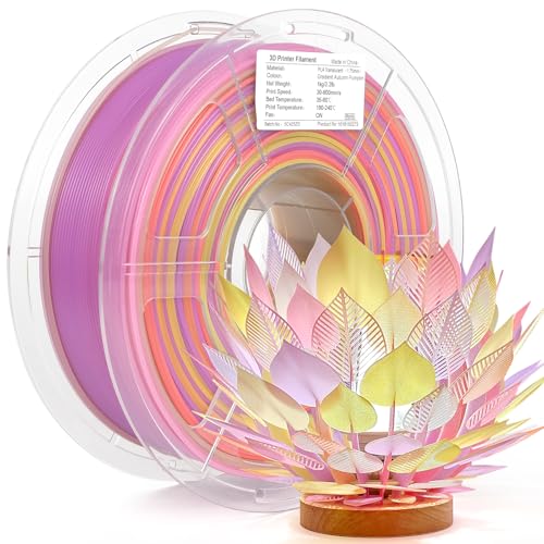 iSANMATE High Speed PLA Translucent Filament 1.75mm, PLA Translucent Gradient Filament, Maßgenauigkeit +/- 0.02mm, 1KG Spule, PLA Transluzente Regenbogen Filament für 3D Drucker von iSANMATE