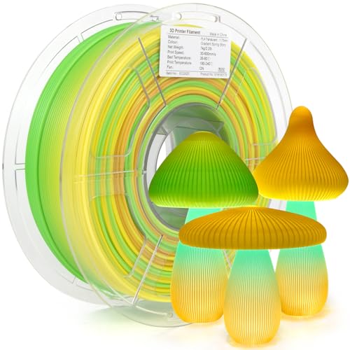 iSANMATE High Speed PLA Translucent Filament 1.75mm, PLA Transparent Gradient Filament, Maßgenauigkeit +/- 0.02mm, 1KG Spule, PLA Transluzente Regenbogen Filament für 3D Drucker von iSANMATE