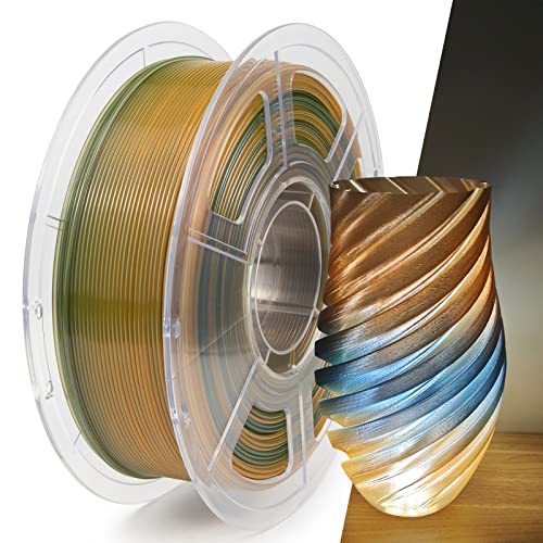 iSANMATE PETG Transparent Filament 1.75mm, Gradient Filament 1.75+/-0,02mm 3D Drucker Filament 1kg Spule, PETG Transparent Filament Blau Orange von iSANMATE