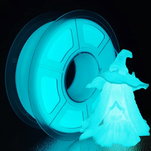 iSANMATE PLA Filament 1.75mm, Glow in the Dark Filament 1.75 PLA Blau-Grün Lumineszierend 3D Drucker Filament 1KG (2.2 LBS) Spule, Maßgenauigkeit +/- 0.03 mm von iSANMATE