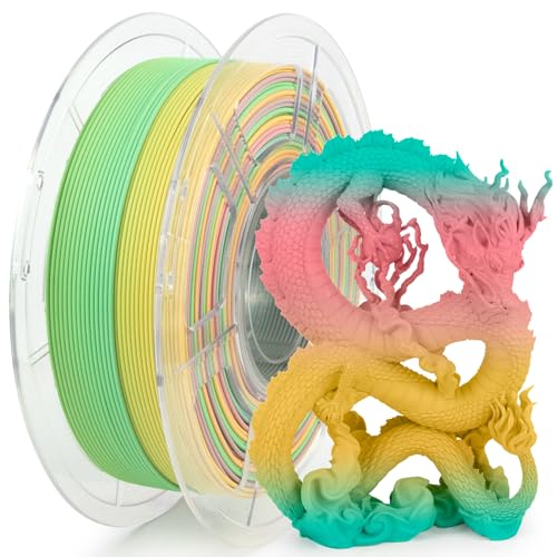 iSANMATE Matt Rainbow Hohe Geschwindigkeit PLA+ Filament 1.75mm 1KG/Spule, High-Speed 3D Drucker Filament PLA+ für Schnelles Drucken Geeignet, Unterstützt Druckgeschwindigkeit 30-500mm/s von iSANMATE