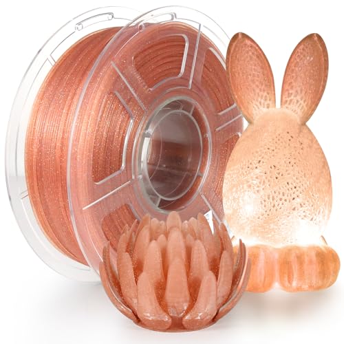 iSANMATE Transparent Blinkendes PLA-Filament 1,75mm, Klarer Glitzer PLA Filament, Mehrfarbiges 3D-Drucker-Filament PLA 1KG/2.2lb Spule, Genauigkeit +/- 0,03 mm von iSANMATE