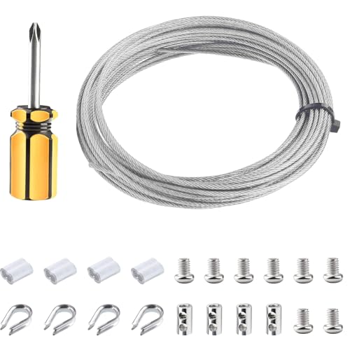 Drahtseil 2mm,Stahlseil Ummantelt 10m,304 Edelstahl Seil,Edelstahlseil mit Aluminiumhülsen,Edelstahldraht kann zum Litzenkern Aufhängen von Bildern,Kleiderschnur,Lichtleiter,Angeln,Gardinenaufhängung Drahtseil 2mm,Stahlseil Ummantelt 10m,304 Edelstahl Seil,Edelstahlseil mit Aluminiumhülsen,Edelstahldraht kann zum Litzenkern Aufhängen von Bildern,Kleiderschnur,Lichtleiter,Angeln,Gardinenaufhängung von iSagax