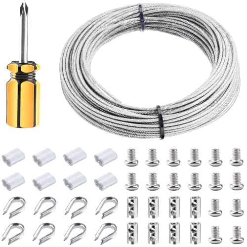 Drahtseil 2mm,Stahlseil Ummantelt 20m,304 Edelstahl Seil,Edelstahlseil mit Aluminiumhülsen,Edelstahldraht kann zum Litzenkern Aufhängen von Bildern,Kleiderschnur,Lichtleiter,Angeln,Gardinenaufhängung Drahtseil 2mm,Stahlseil Ummantelt 20m,304 Edelstahl Seil,Edelstahlseil mit Aluminiumhülsen,Edelstahldraht kann zum Litzenkern Aufhängen von Bildern,Kleiderschnur,Lichtleiter,Angeln,Gardinenaufhängung von iSagax