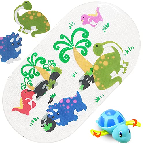 Badewannenmatte Kinder Badewanneneinlage Baby Bunt Antirutschmatte Badewanne Rutschmatte Badematte Dinosaurier Karton Entwurf 38 x 70 cm von iSagax