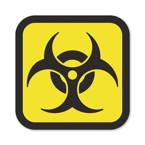 1 Aufkleber Biohazard I 10 x 10 cm I Warnung vor Biogefährdung I Warnungs-Sticker Gefahren-Symbol I kfz213 von iSecur