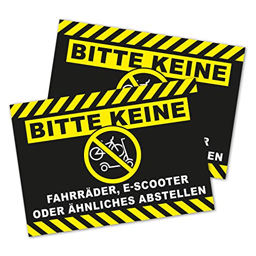 Keine Fahrräder, E-Scooter oder ähnliches abstellen - 2x Aufkleber DIN A6 I Verbotsaufkleber für City-Roller Tret-Roller I UV-Beständig Wetterfest I hin578 von iSecur