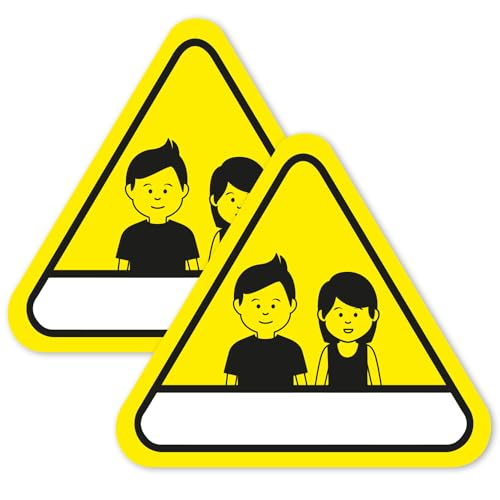 2 reflektierende Kinderfinder Aufkleber Feuerwehr I 10 cm gelb I Sticker für Tür I hin789 von iSecur