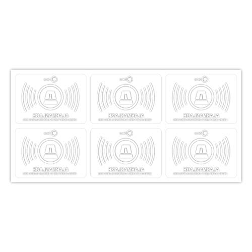 6er Aufkleber-Set Alarmanlage innen-klebend I 5 x 3,5 cm I Achtung Objekt ist Alarm-gesichert I für Fenster-Scheibe, Tür I transparent I hin363 von iSecur