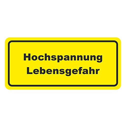 Aufkleber Hochspannung Lebensgefahr I Hinweis Sticker 20 x 9 cm Treppe selbstklebend permanenthaftend I Achtung Stolpergefahr Sturzgefahr gelb I hin_059 von iSecur