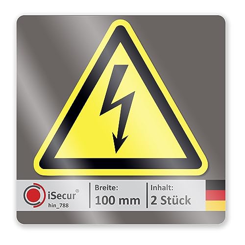 Aufkleber Hochspannung Warnung - 10 cm breit I 2 Stück I 3-eckig I gelb-schwarz I Digitaldruck Sticker - selbstklebend permanent haftend I Strom Blitz Elektronik I hin788 Aufkleber Hochspannung Warnung - 10 cm breit I 2 Stück I 3-eckig I gelb-schwarz I Digitaldruck Sticker - selbstklebend permanent haftend I Strom Blitz Elektronik I hin788 von iSecur