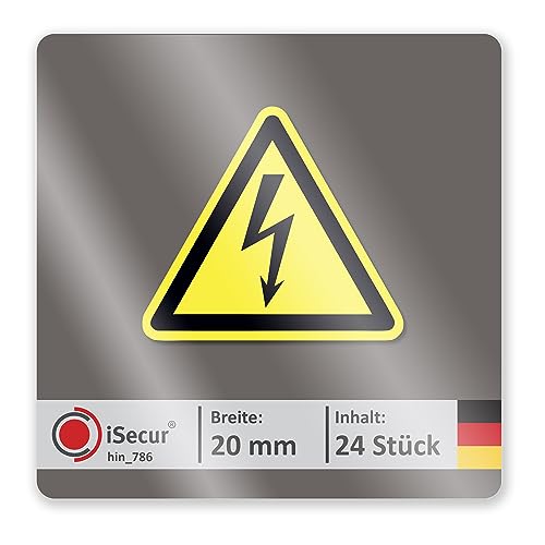 Aufkleber Hochspannung Warnung - 2 cm breit I 24 Stück I 3-eckig I gelb-schwarz I Digitaldruck Sticker - selbstklebend permanent haftend I Strom Blitz Elektronik I hin786 Aufkleber Hochspannung Warnung - 2 cm breit I 24 Stück I 3-eckig I gelb-schwarz I Digitaldruck Sticker - selbstklebend permanent haftend I Strom Blitz Elektronik I hin786 von iSecur