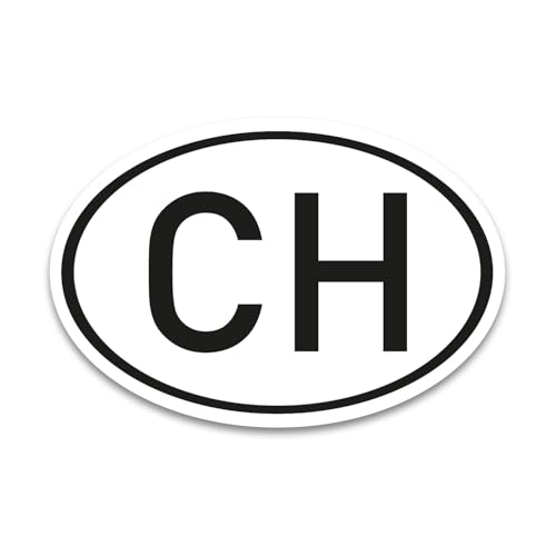 CH Magnet Länderkennzeichen Schweiz Schwarz-Weiß - 17,5 x 11,5 cm DIN genormt - PKW LKW Wohnmobil Auto - verpflichtend außerhalb der EU - kfz717 von iSecur