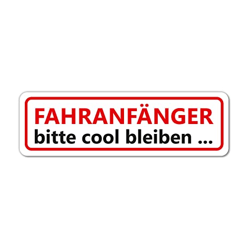 Fahranfänger Auto Magnet-Schild I 23 x 7 cm I Achtung Fahranfänger bitte cool bleiben ... I wetterfest und magnetisch I kfz_691 von iSecur